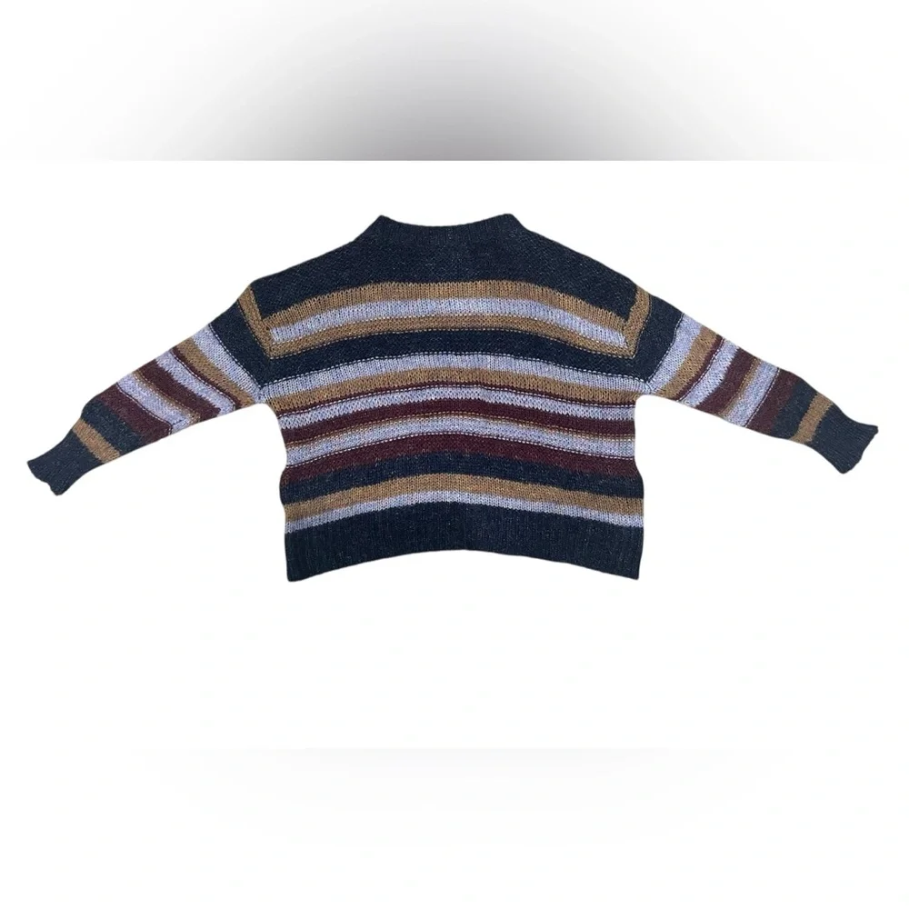 Women’s Size M Oversized Kori America‎ Multicolor Stripe Knit Pullover Sweater.